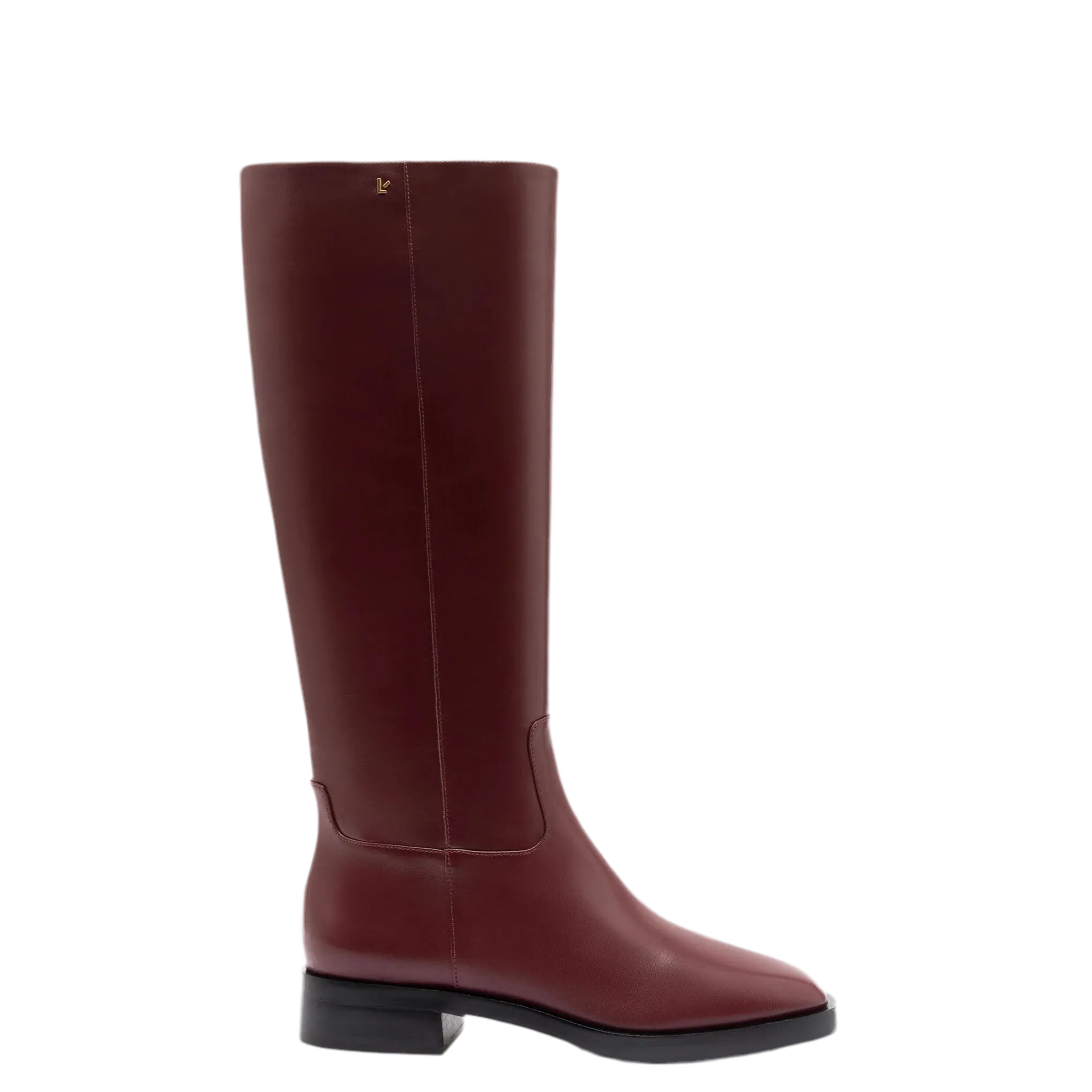 Anne Boot In Burgundy Leather by Larroudé