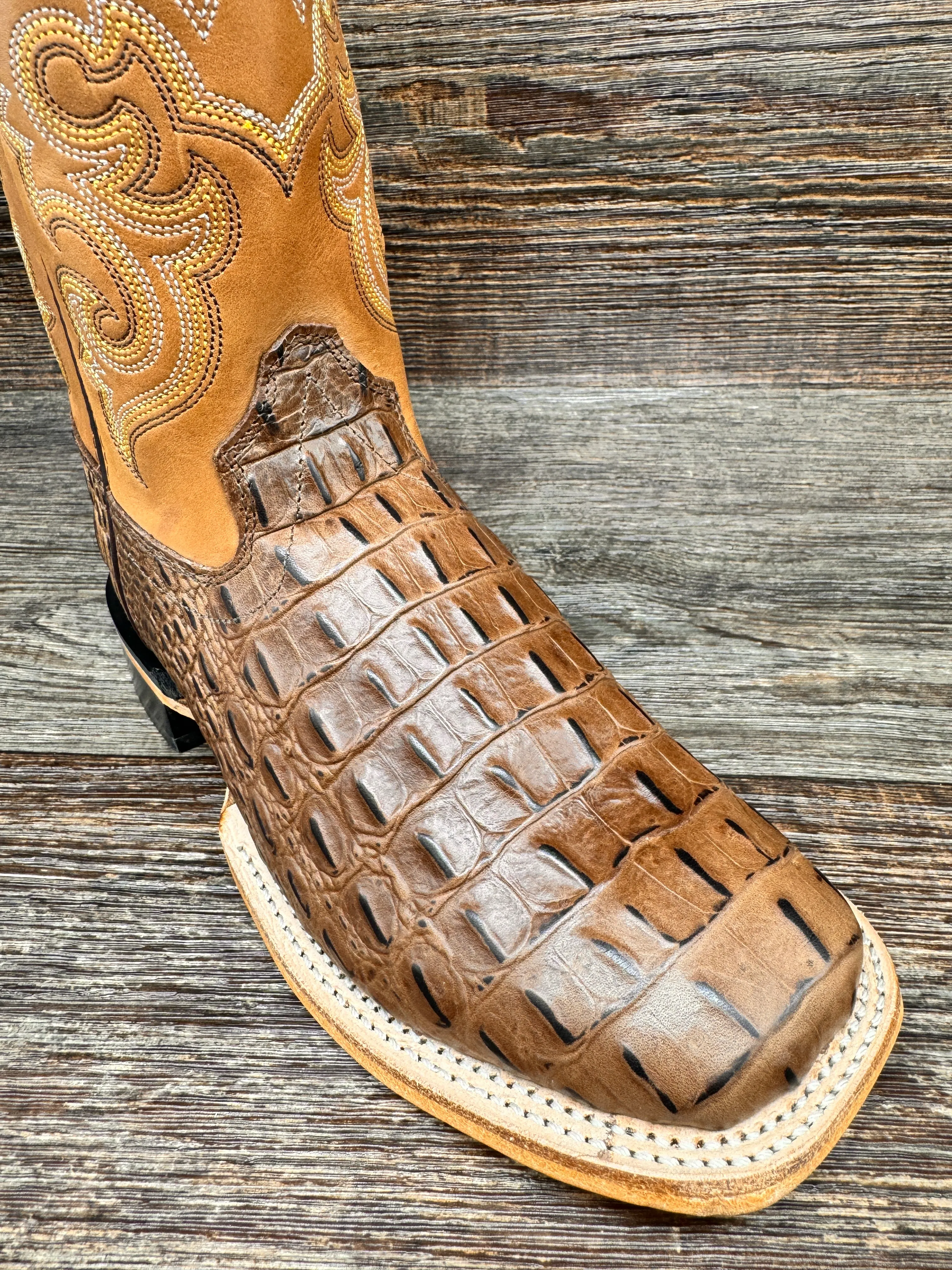 BSY1830 Youth Alligator Print Square Toe Western Boot by Old West