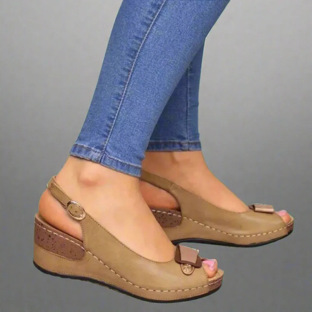 Clara | Women's Retro Wedge Sandals  Stylish Comfort