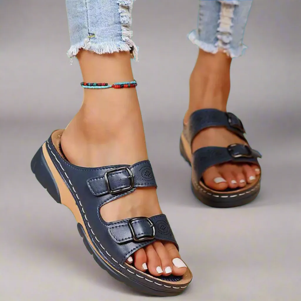 Dorothee | Stylish Double-Strap Wedge Sandals  Comfort Meets Fashion