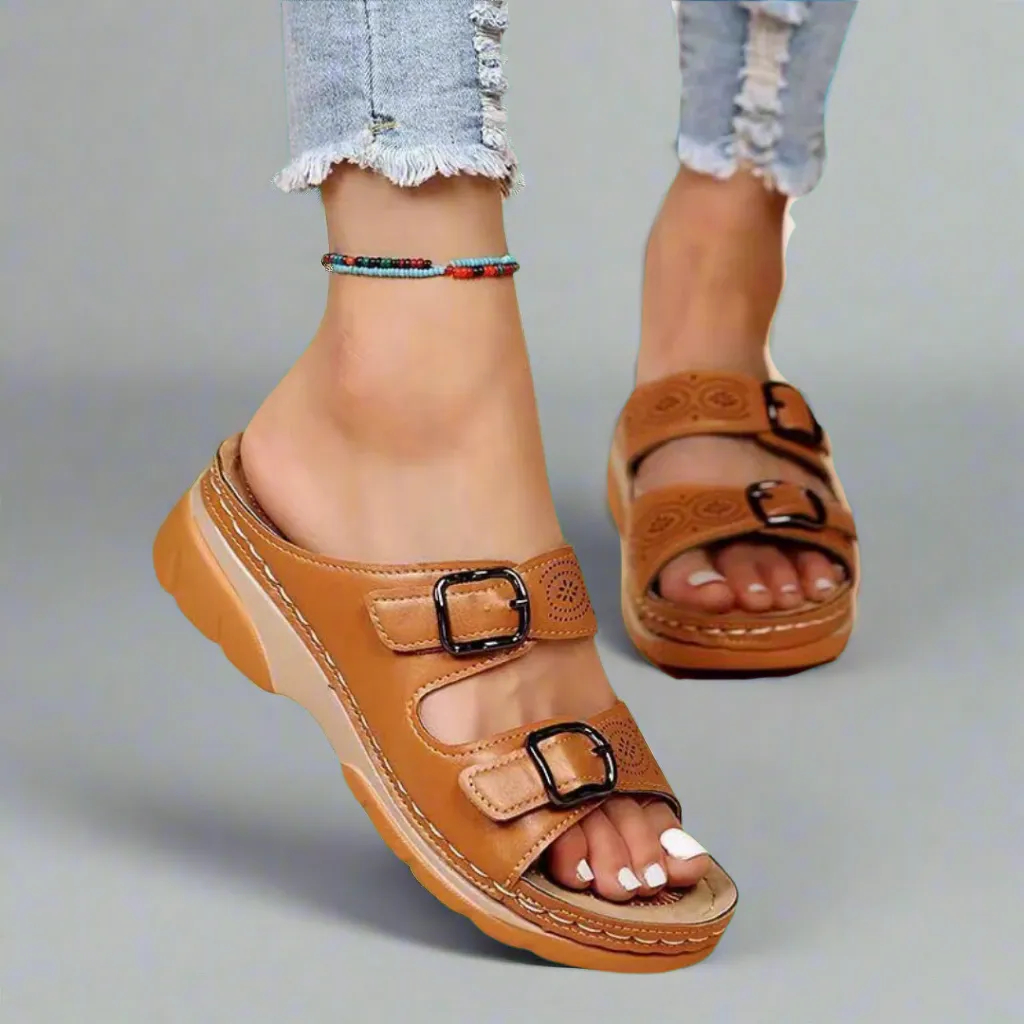 Dorothee | Stylish Double-Strap Wedge Sandals  Comfort Meets Fashion