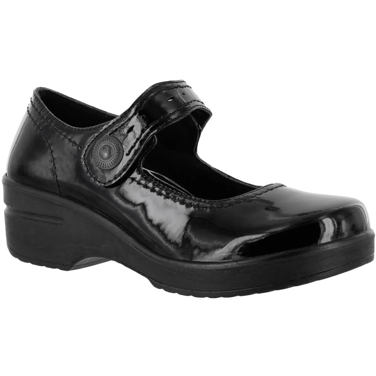 Easy Works by Easy Street Womens Patent Slip Resistant Work and Safety Shoes