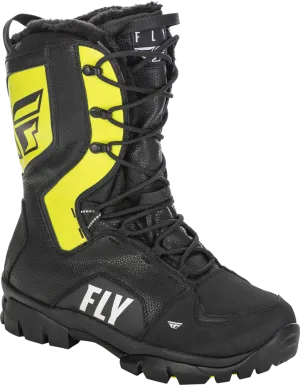 Fly Racing Marker Snowmobile Boot Black Grey Hi-Vis Yellow
