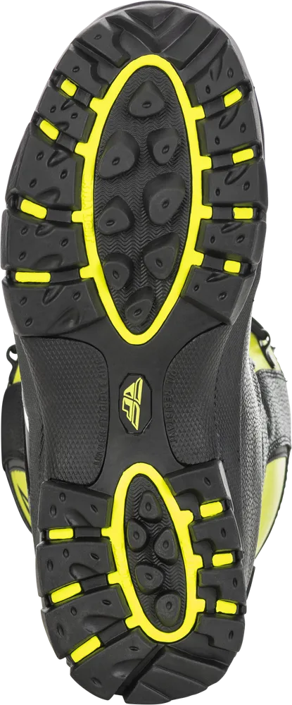 Fly Racing Marker Snowmobile Boot Black Grey Hi-Vis Yellow