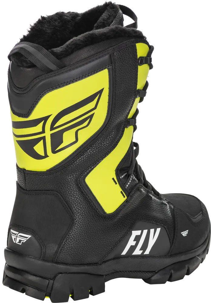 Fly Racing Marker Snowmobile Boot Black Grey Hi-Vis Yellow