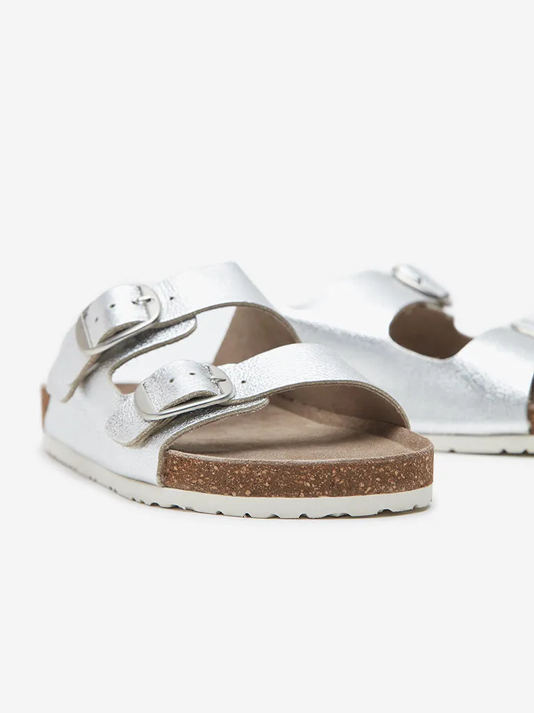 LUNA BLU Silver Double Band Sandals