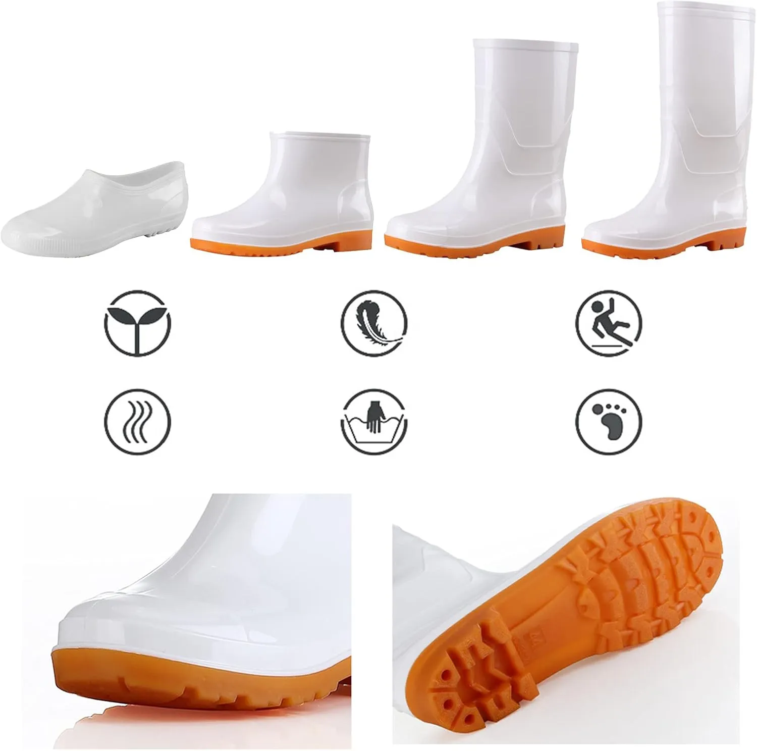 Rain Boots Women's Mid Calf Rain Boots Waterproof Garden Shoes Outdoor Work Boot for Hunting Farming Work Boots