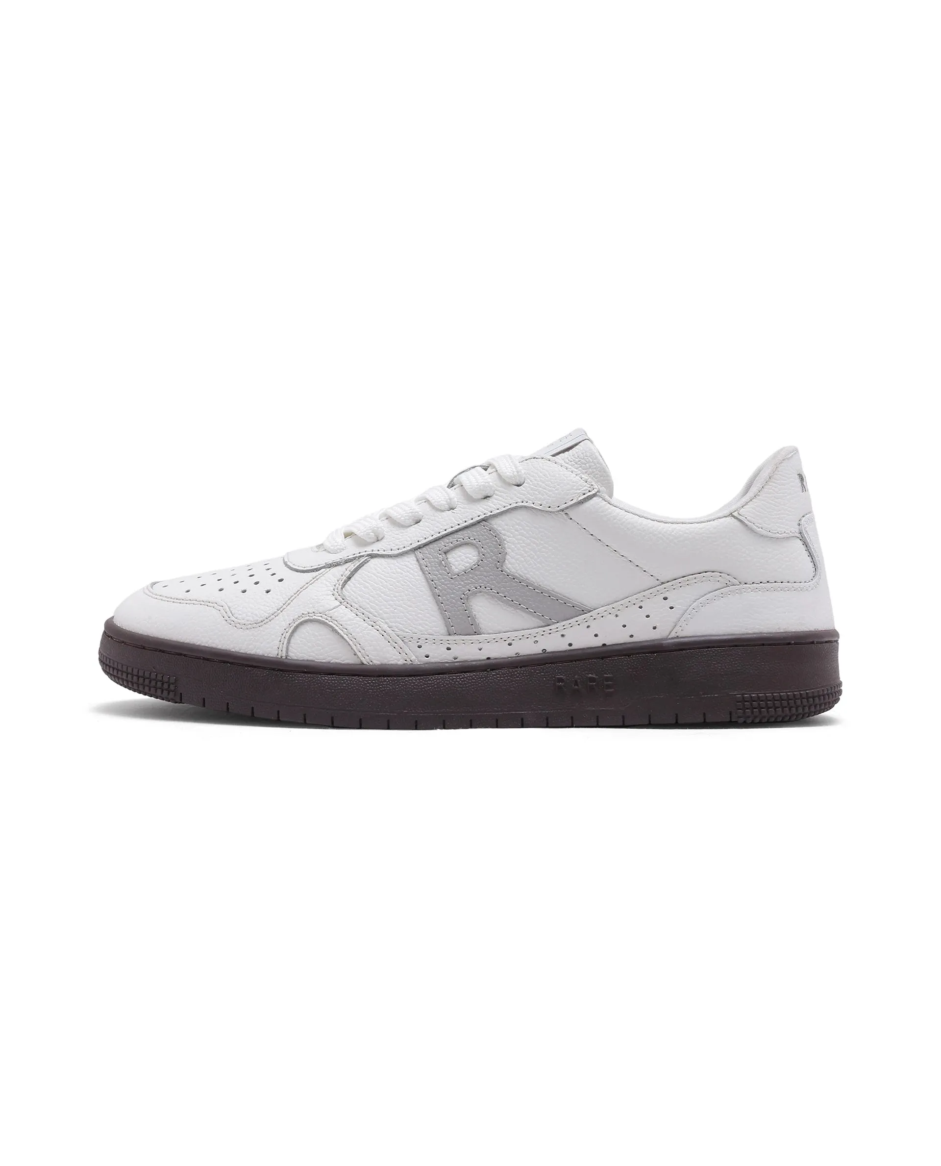 Rare Rabbit Men's Kepler White Genuine Leather Low-top Lace-up Sneaker Shoes