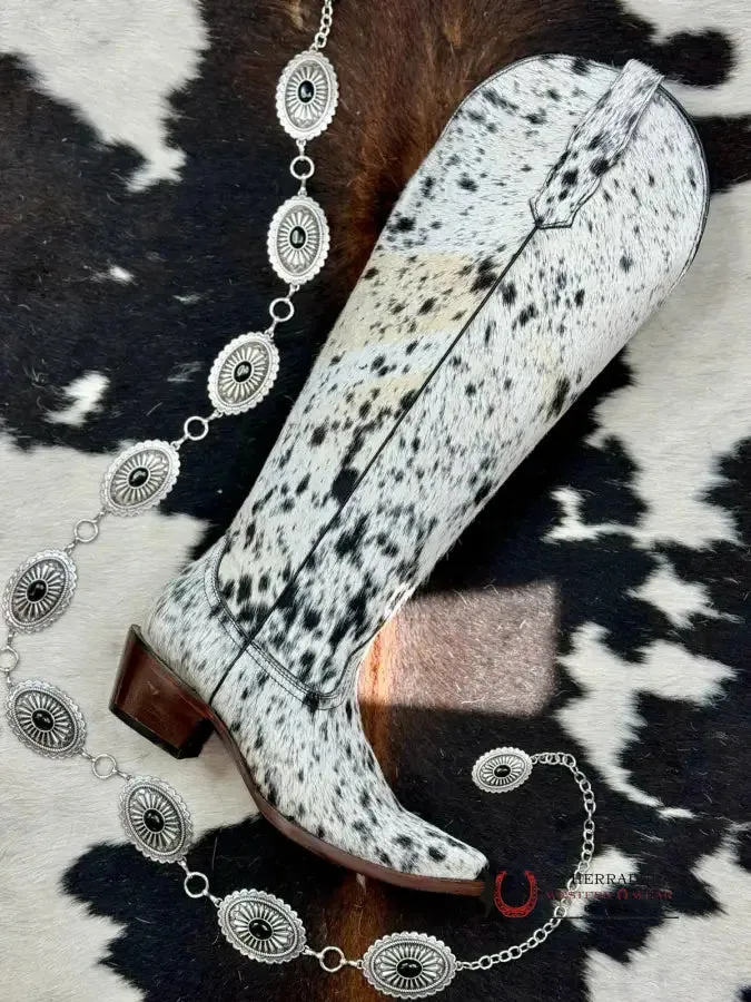 ROCK'EM GRANIZO PELO DE VACA SNIP TOE TALL BOOT