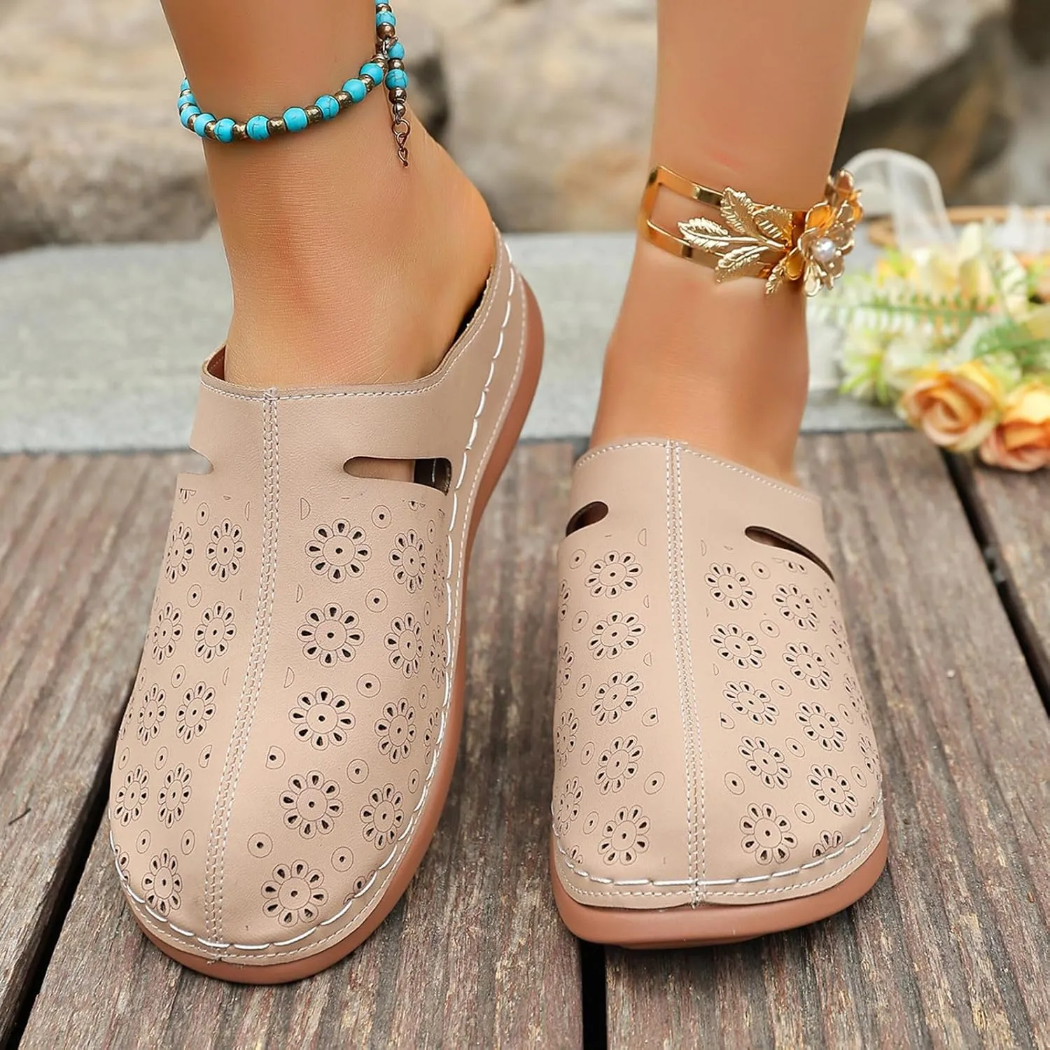 Sandals Women Comfortable Arch Support Platform Sandals Casual Bunion Breathable Shoes Embellished