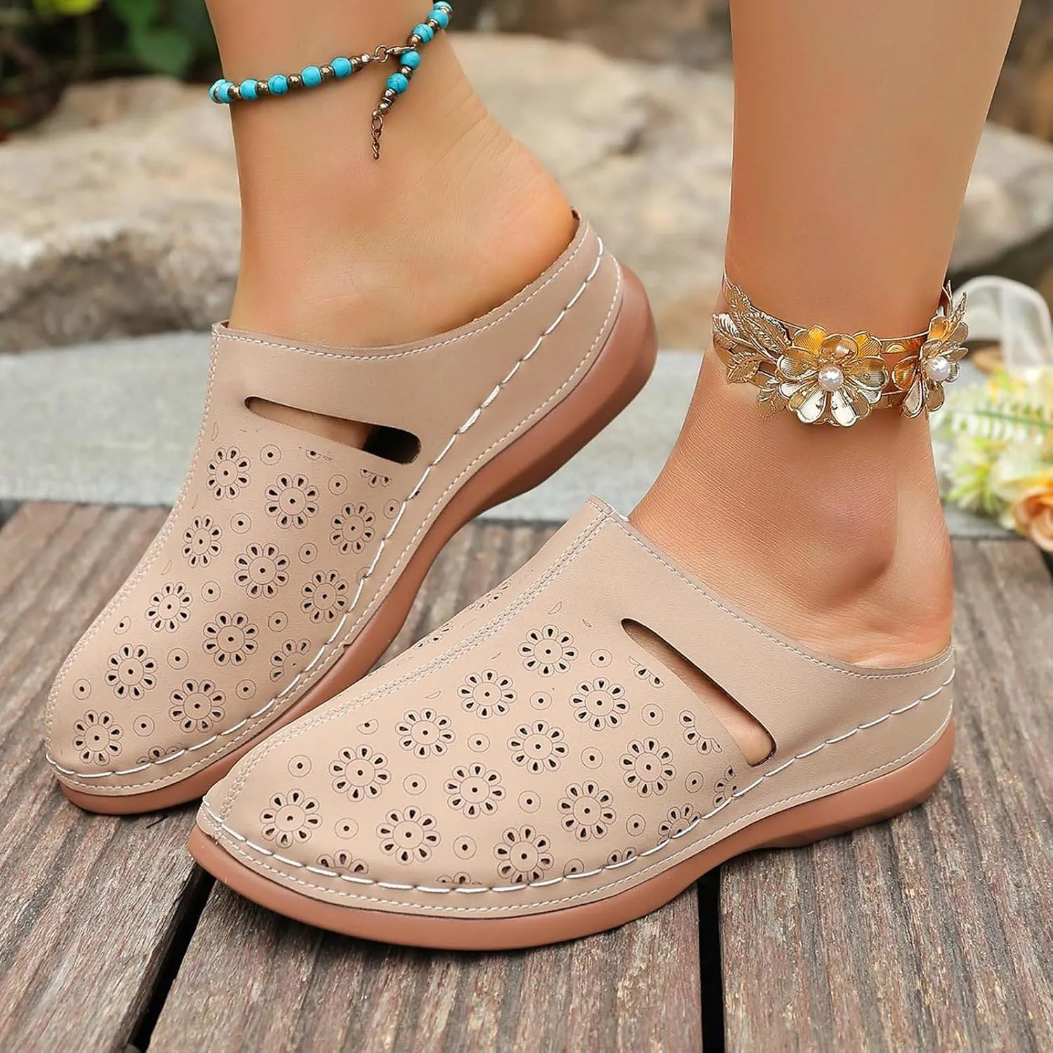 Sandals Women Comfortable Arch Support Platform Sandals Casual Bunion Breathable Shoes Embellished