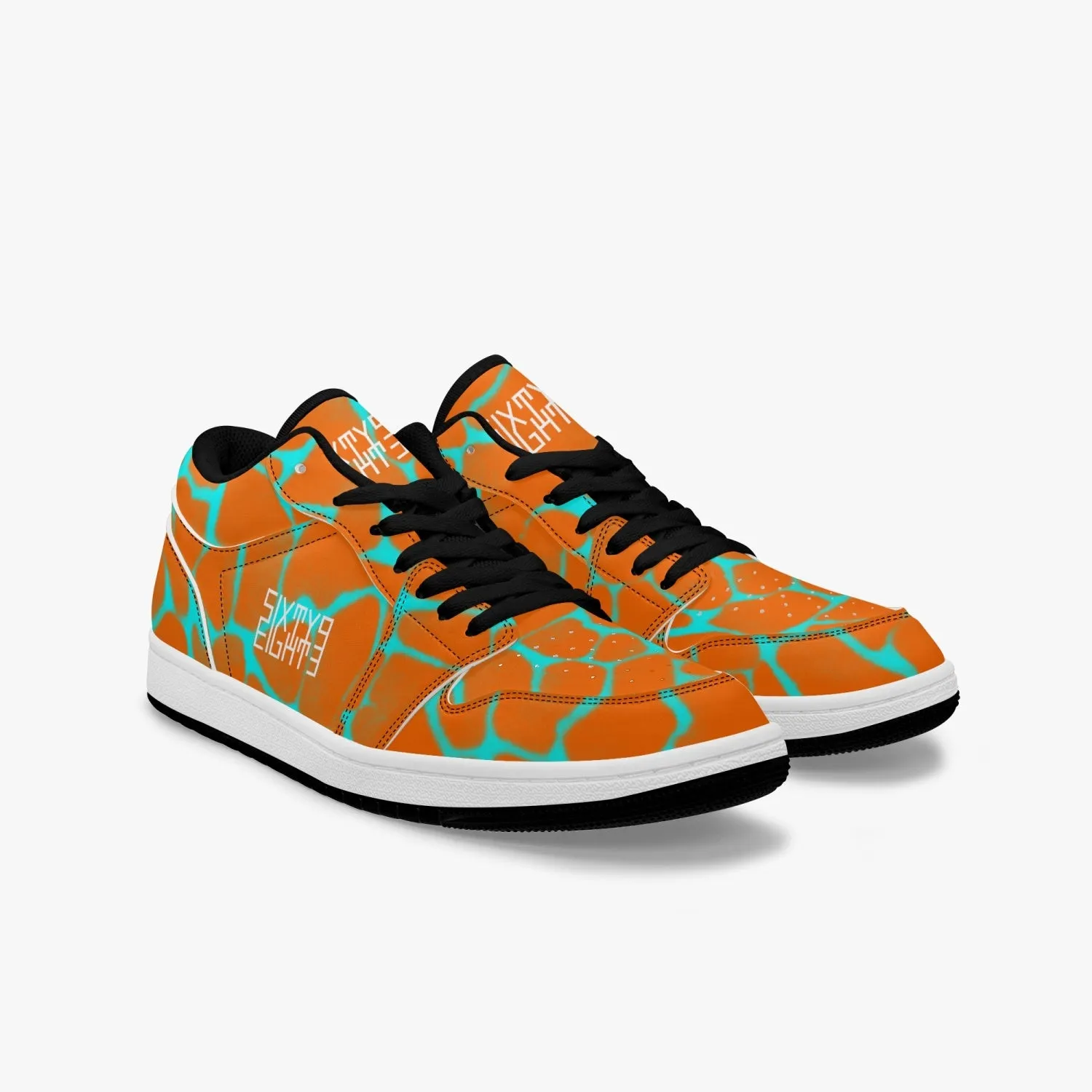 Sixty Eight 93 Logo White Boa Orange & Aqua Blue SENTLT1 Shoes