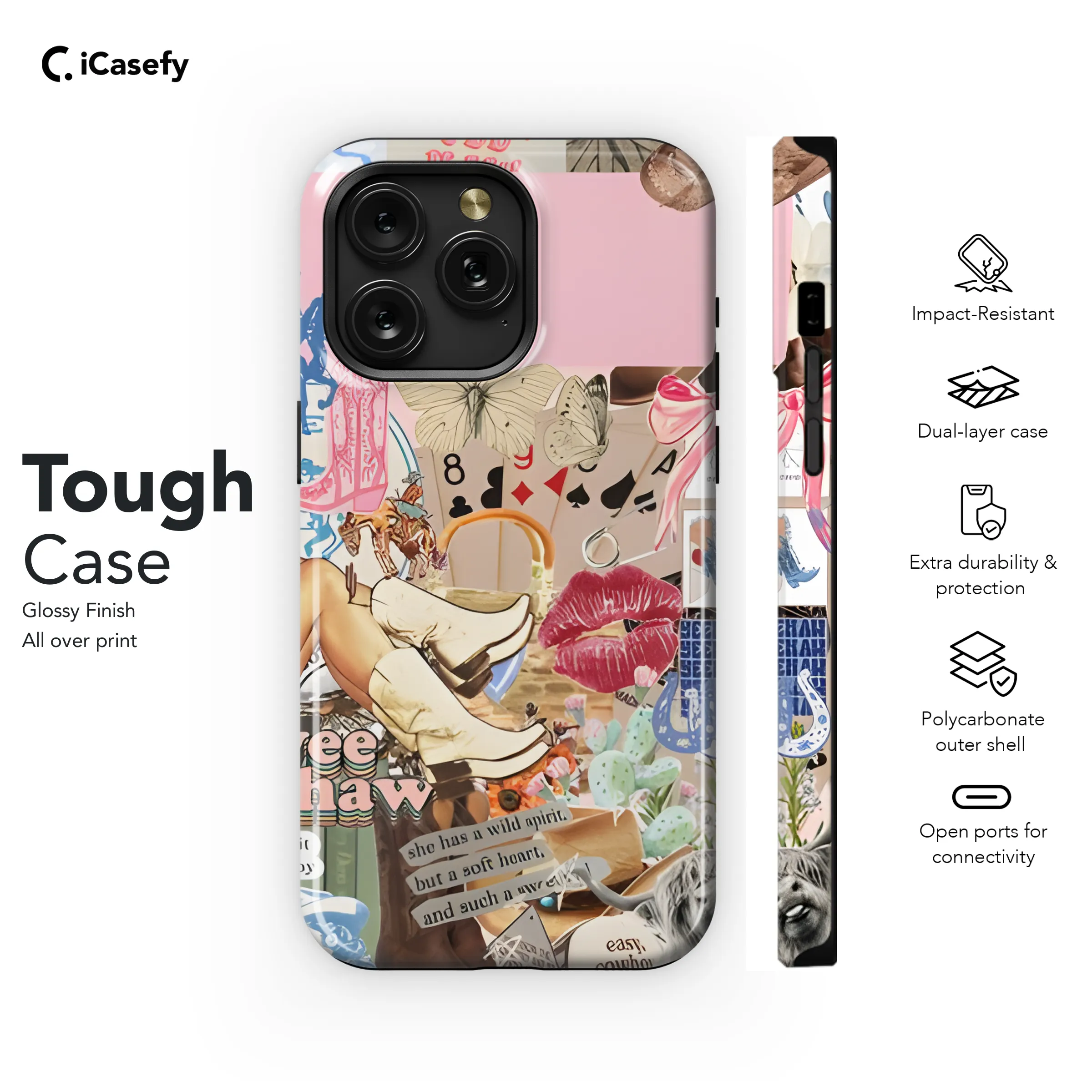 Western Country Cow Girl Boots Howdy Phone Case iPhone Samsung Cover Pixel 1927