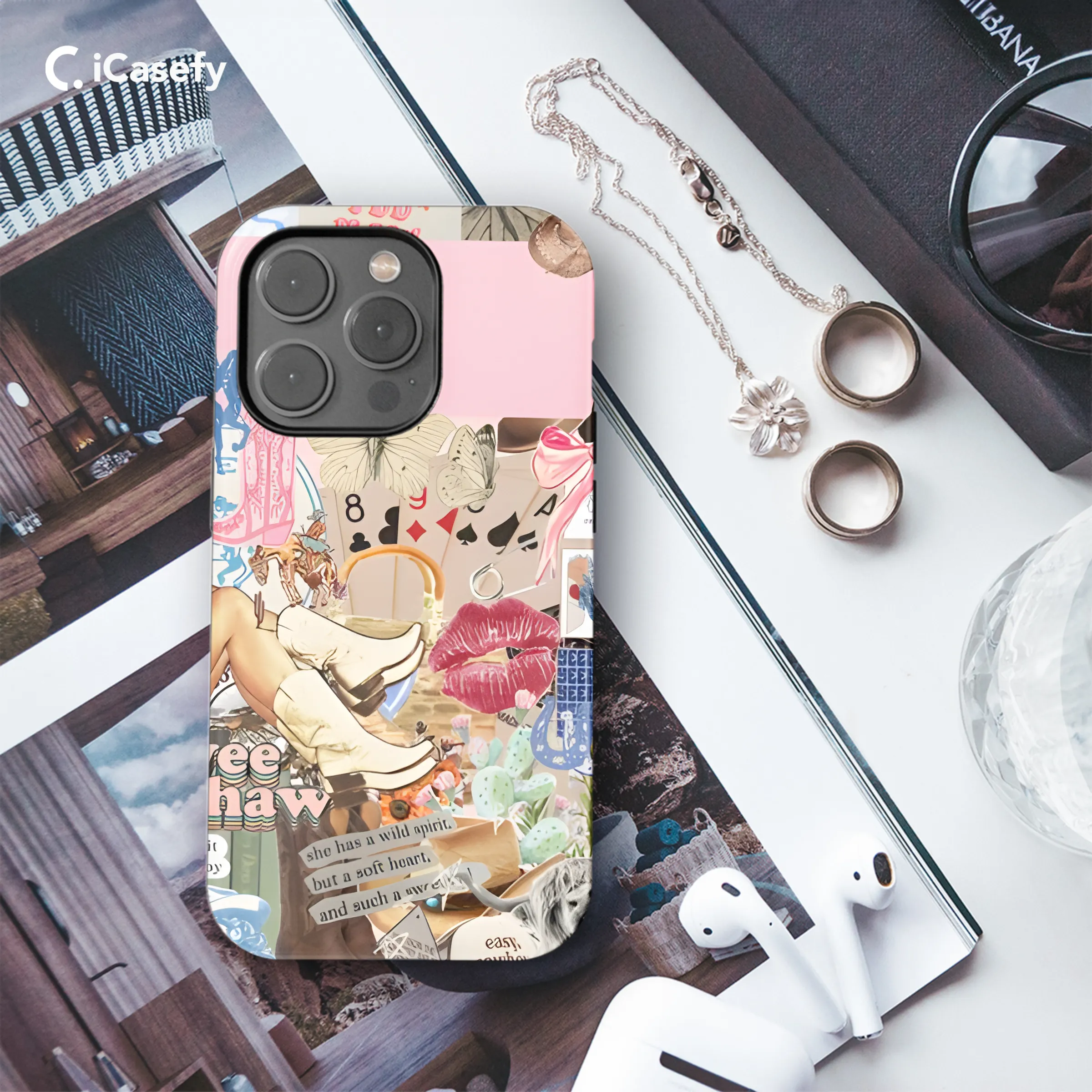 Western Country Cow Girl Boots Howdy Phone Case iPhone Samsung Cover Pixel 1927