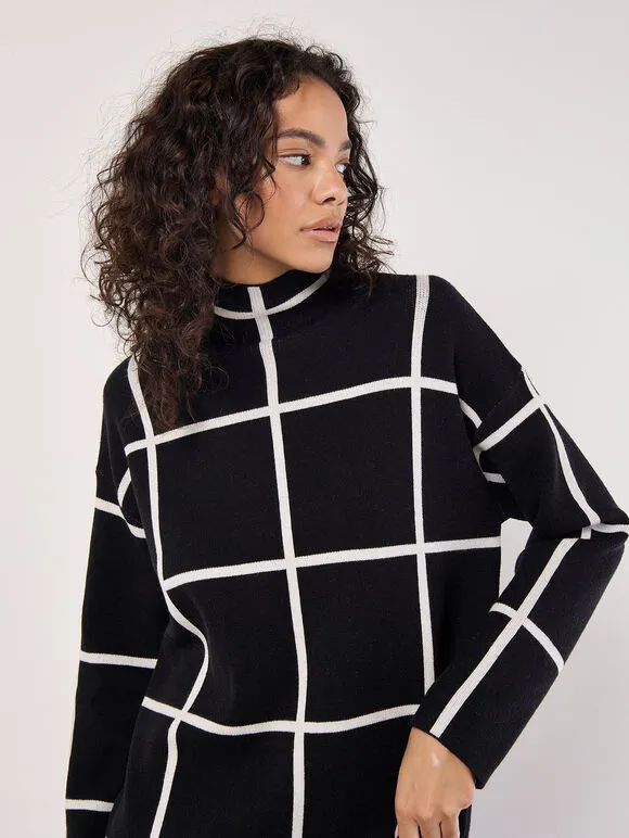 Window Check Mini Dress