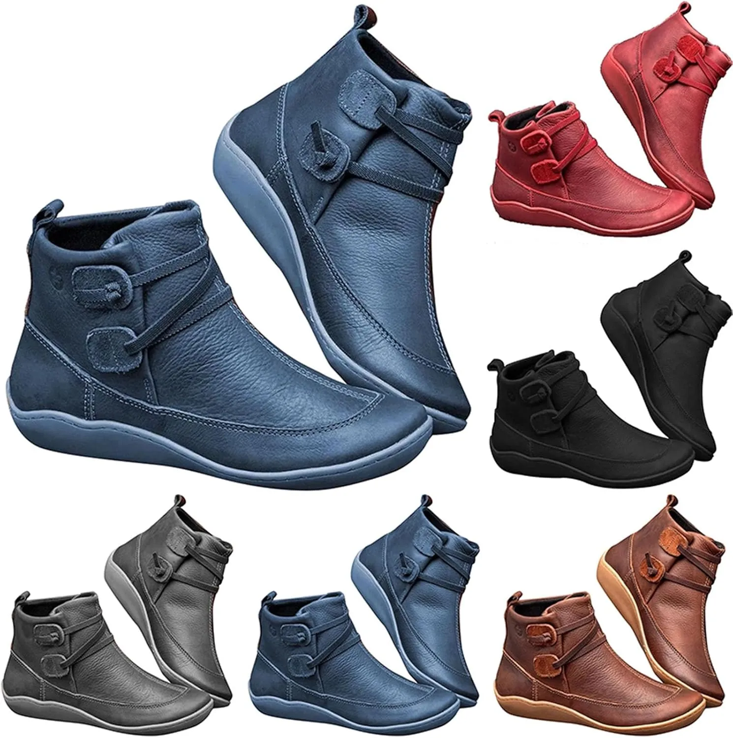 Winter Boots for Women Ankle Black Suede Booties Ladies Hiking Boots Ankle Bootie for Women with Heel Keep Warm Flat Bottom Chunky Low Heel Classic Pointed Toe
